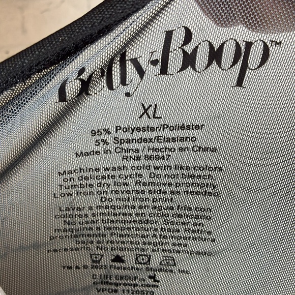 Betty Boop See Through Mesh Crop Top XL Goth Rocker Sexy Dark Princess Bikercore - Picture 13 of 15